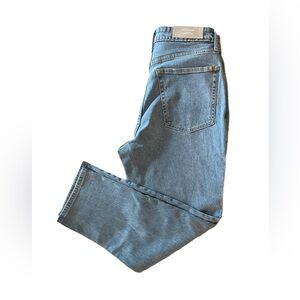 New Everlane Curvy Cheeky Jean Straight Light Indigo Organic Cotton Crop 30